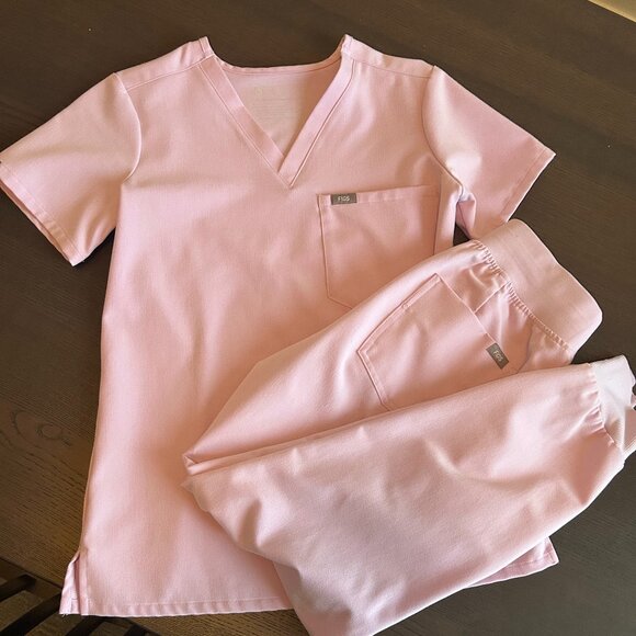 Figs Women's Pink Scrub Top - Picture 1 of 7